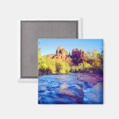 Aimant Cathedral Rock reflétant dans Oak Creek, Arizona (Recto/Verso)