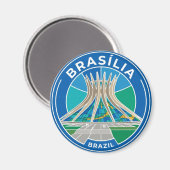 Aimant Cathédrale de Brasília Brésil (Recto/Verso)