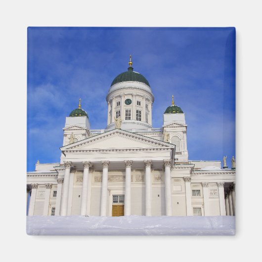 Aimant Cathédrale D'Helsinki (Tuomiokirkko) En Hiver (Devant)