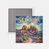 Aimant Cathédrale du désert de Sedona Rock Travel Van Gog (Recto/Verso)