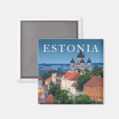 Aimant Cathédrale et cityscape | Estonia (Recto/Verso)