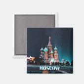 Aimant Cathédrale Saint-Basile de Moscou Russie (Recto/Verso)