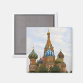 Aimant Cathédrale Saint-Basile en Carré rouge, Moscou (Recto/Verso)