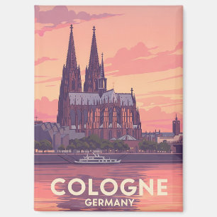Aimant Cathédrale vintage de Cologne Allemagne Voyage