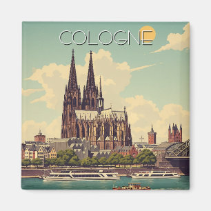 Aimant Cathédrale vintage de Cologne Allemagne Voyage