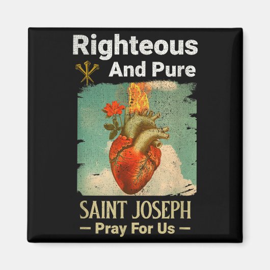 Aimant Catholic St. Joseph, Patron Saint Of Fathers, Pray (Devant)