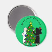 Aimant Catholique Nun Art Cartes et Cadeaux de Noël (Recto/Verso)