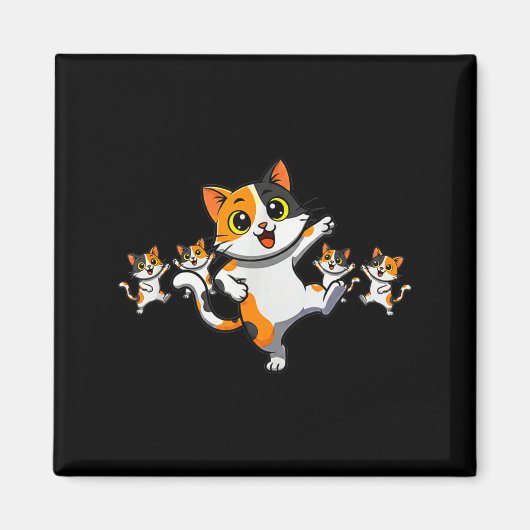 Aimant Cats Dancing Funny Cat Lover For Women Kitty Graph (Devant)