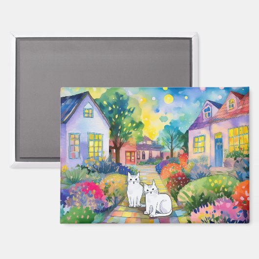 Aimant Cats in neighborhood (Recto/Verso)