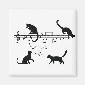 Aimant Cats Playing Music Notes (Devant)