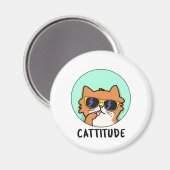 Aimant Cattitude Drôle Attitude Chat Blague (Recto/Verso)