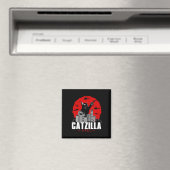 Aimant Catzilla Cute Chat Stuff Pour Amoureux des chats (In Situ (Lave-vaisselle))
