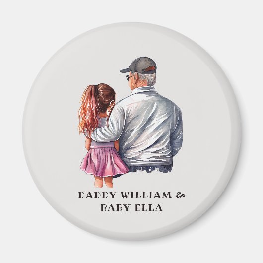 Aimant Caution père et fille (14) (Devant)