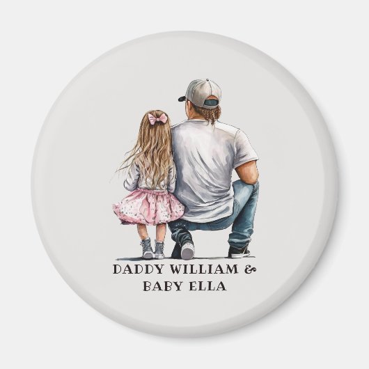 Aimant Caution père et fille noire (11) (Devant)