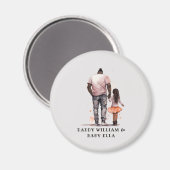 Aimant Caution père et fille noire (5) (Recto/Verso)