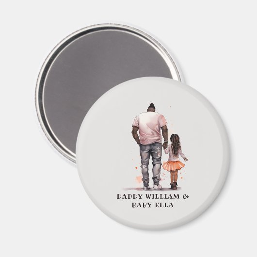 Aimant Caution père et fille noire (5) (Recto/Verso)