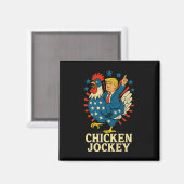 Aimant Cavalier de poulet Trump drôle de mème  (Recto/Verso)