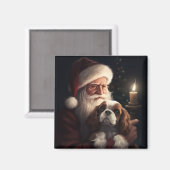 Aimant Cavalier King avec le Père Noël Festif Noël (Recto/Verso)