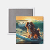 Aimant Cavalier King Beach Surf Peinture (Recto/Verso)