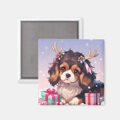 Aimant Cavalier King Charles Pastel cadeaux de Noël (Recto/Verso)