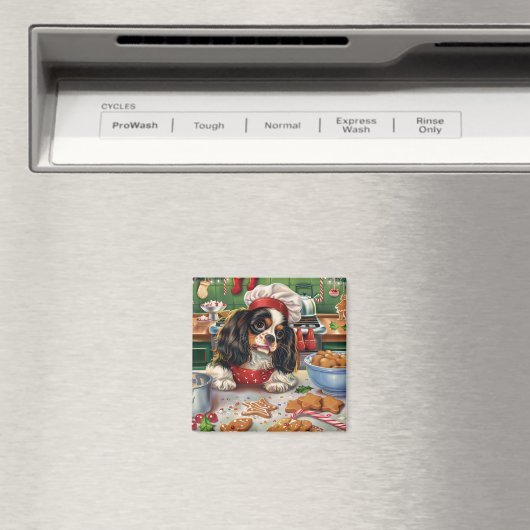 Aimant Cavalier King Charles Spaniel Baking Noël (In Situ (Lave-vaisselle))