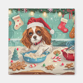 Aimant Cavalier King Charles Spaniel Baking Noël (Devant)