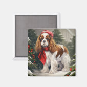 Aimant Cavalier King Charles Spaniel Chien Noël (Recto/Verso)