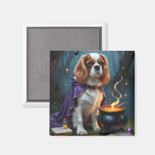 Aimant Cavalier King Charles Spaniel Fantaisie Halloween (Recto/Verso)
