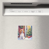 Aimant Cavalier King Charles Spaniel Noël enneigé (In Situ (Lave-vaisselle))