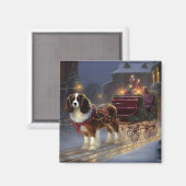 Aimant Cavalier King Charles Spaniel Noël Fêtard (Recto/Verso)