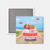 Aimant Cavalier King Chien Saint Valentin Coeurs de Camio (Recto/Verso)