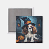 Aimant Cavalier King Citrouilles Halloween effrayant (Recto/Verso)