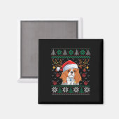 Aimant Cavalier Roi Charles Spaniel Père Noël Douille Lai (Recto/Verso)