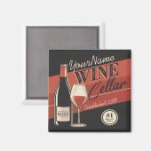 Aimant Cave à vin personnalisée Bouteille Salle de dégust (Recto/Verso)