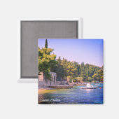 Aimant Cavtat, Croatie Vue sur la plage Vacances (Recto/Verso)