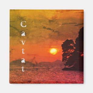 Aimant Cavtat, Croatie vue sur Sunset 1974 Filtre café
