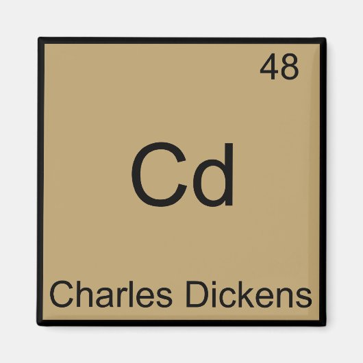 Aimant Cd - Charles Dickens Tee Symbole d'élément de Chim (Devant)