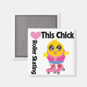 Aimant Ce Chick Aime Le Patinage À Roulettes (Recto/Verso)