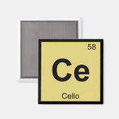Aimant Ce - Chimie de la musique Cello Symbole de table p (Recto/Verso)