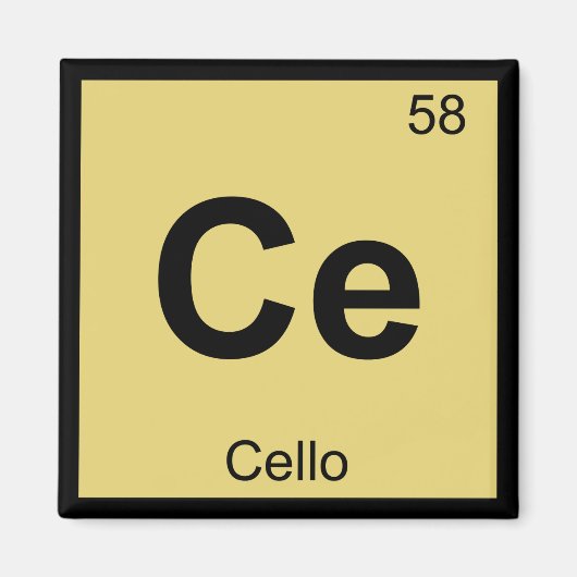 Aimant Ce - Chimie de la musique Cello Symbole de table p (Devant)