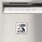 Aimant Ce cuisinier a pris sa retraite (rouge/noir) (In Situ (Lave-vaisselle))