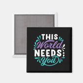 Aimant Ce Monde a Besoin de Vous Design Tri-Blend Premium (Recto/Verso)