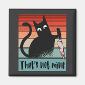 Aimant Ce n'est pas le mien, Chat Innocent avec couteau C (Devant)