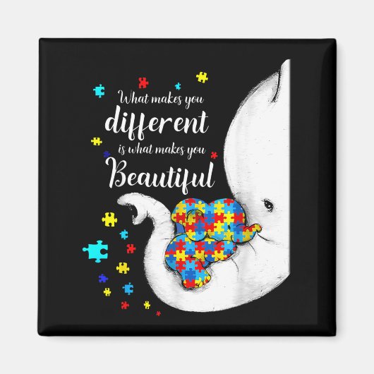 Aimant Ce qui rend différent Beau Eléphant Autisme (Devant)