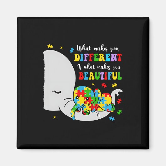 Aimant Ce qui vous rend différent, Bel Éléphant Autisme (Devant)