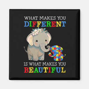 Aimant Ce qui vous rend différents Elephant Maman Autisme