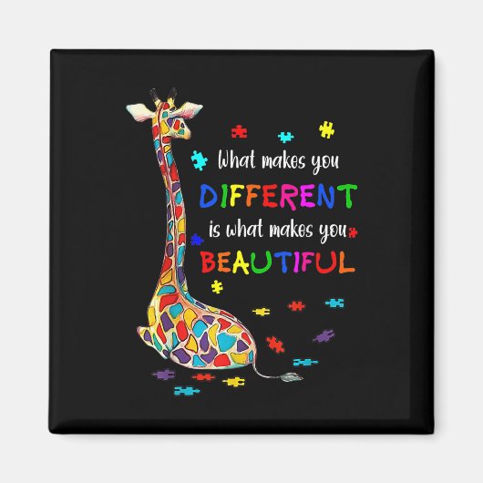 Aimant Ce qui vous rend différents Giraffe Maman Autisme (Devant)