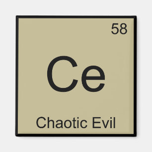 Aimant Ce - Symbole d'élément de chimie chaotique maléfiq
