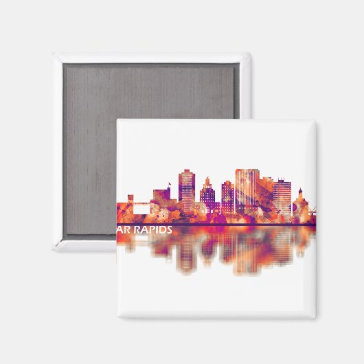 Aimant Cedar Rapids Iowa Skyline (Recto/Verso)