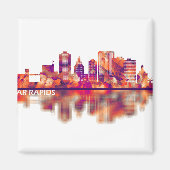 Aimant Cedar Rapids Iowa Skyline (Devant)